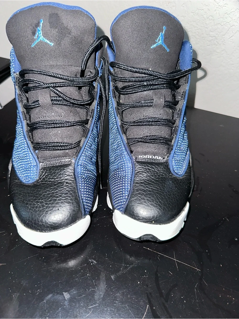 Jordan Kids Black and Navy Blue Basketball Sneakers